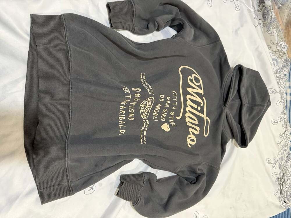 Zara Kids Milano Graphic Hoodie Dark Gray Size 6-7